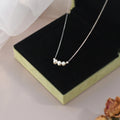 Genuine White Triple Freshwater Pearl Eternity Necklace in Silver-3
