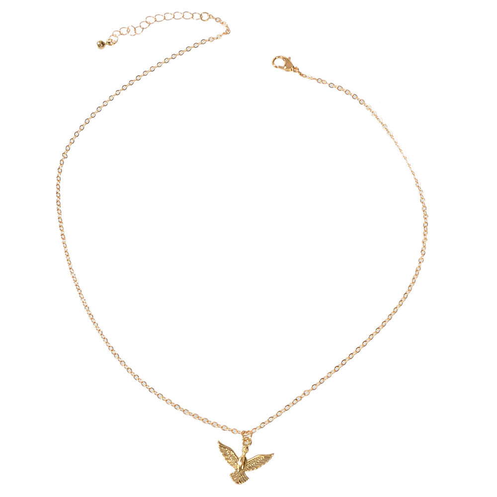 Fashion Accessories Minimalist Gold Chain Bird Pendant Necklace Women Jewellery-4
