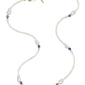 Baroque Pearls With Amethyst Long Necklace QN024