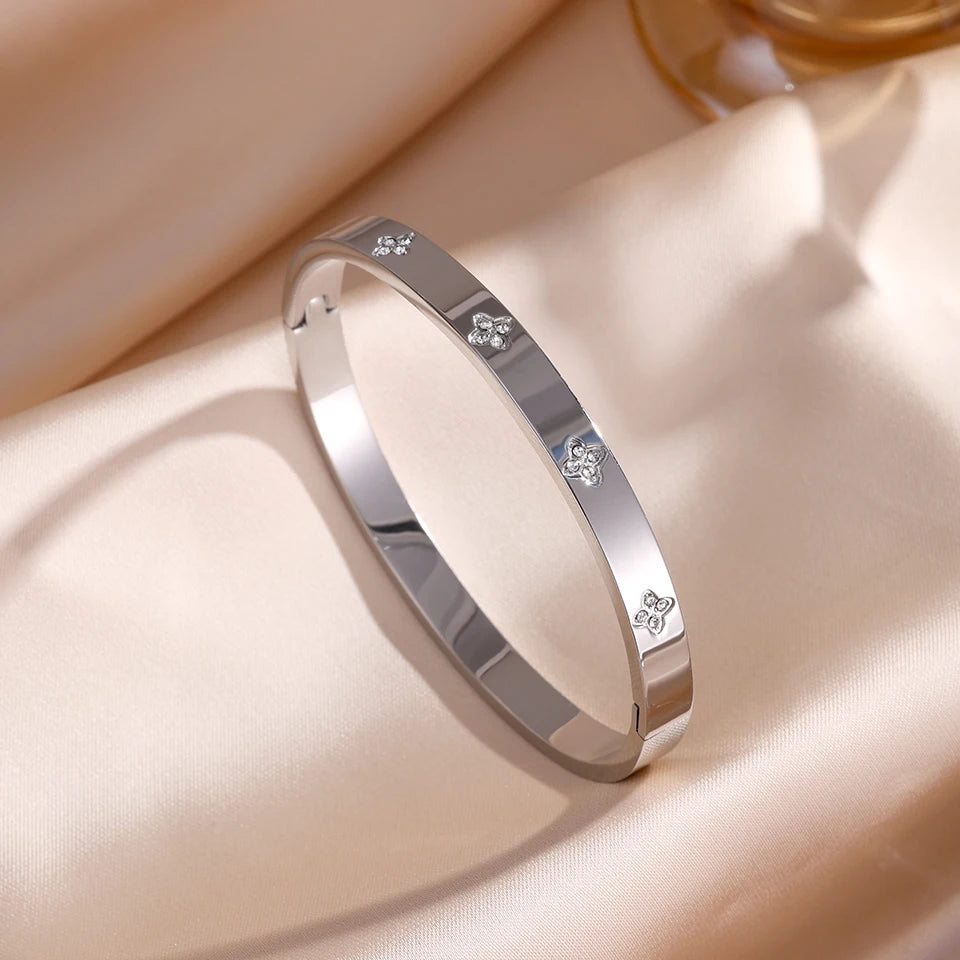 18K Gold Plated Roman Numeral Stainless Steel Bracelet