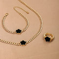 18K Gold Plated Modern Bar Jewelry Set