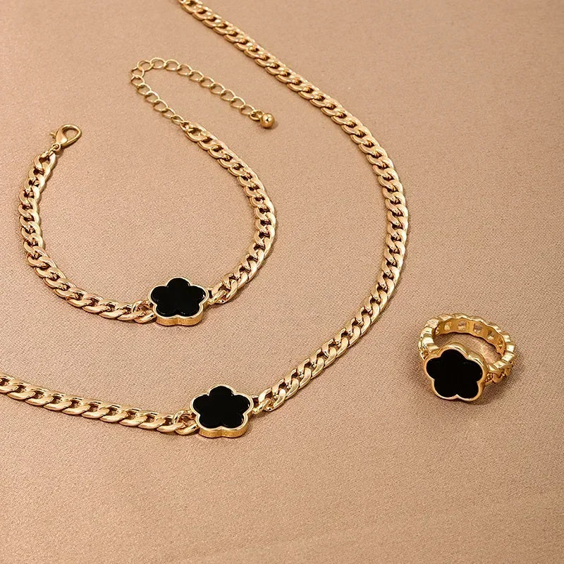 18K Gold Plated Modern Bar Jewelry Set