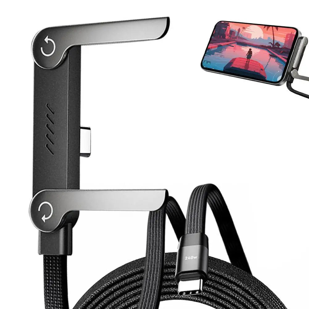 240W Fast Charging Foldable Phone Holder Data Cable