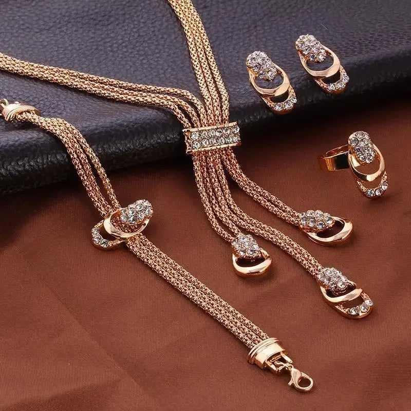 18K Gold Plated Modern Bar Jewelry Set