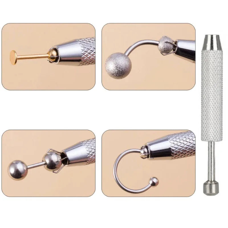 1Pc Four Claws Beads Holder Pick-up Tool Diamond Gems Prong Holder Tweezer Catcher Grabber Body Piercing Sprinkle Pen Tool