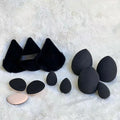 12 Pieces Powder Puff Face Triangle Makeup Sponge Soft Velour Puffs for Loose Powder Setting Powder Blender Foundation Sponge Be