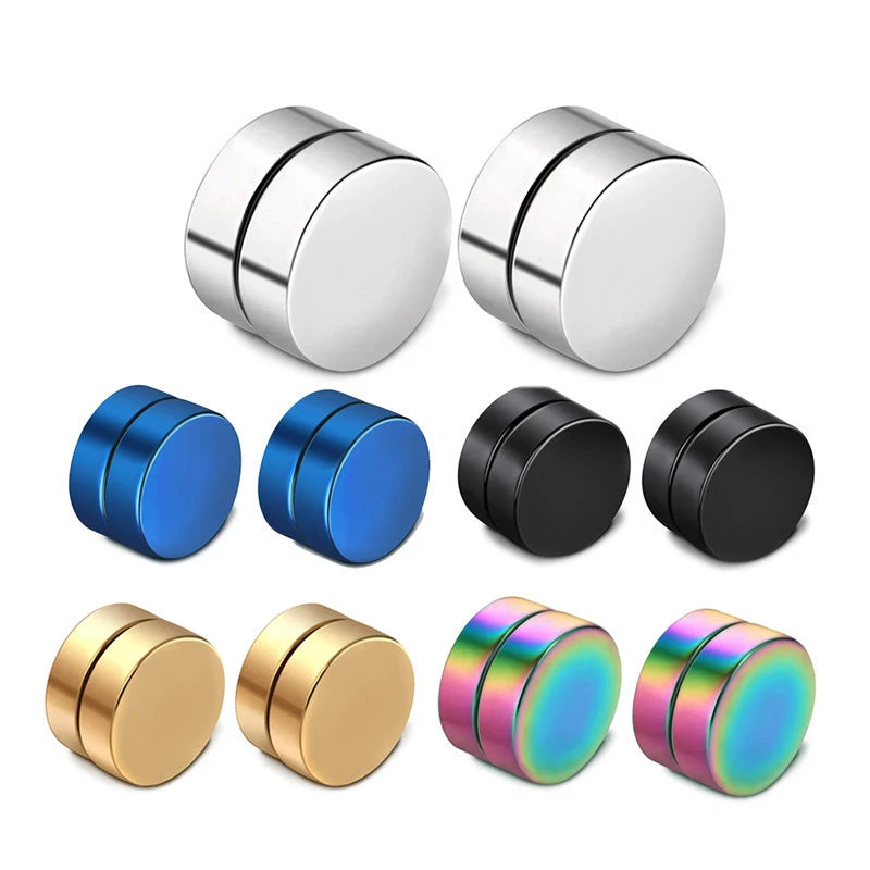 1Pair Fashion Magnetic Clip Ear Stud Non Piercing Earrings Fake Earrings Gift for Men Women Jewelry