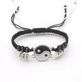 2 PC Jewelry Set Couple Black White Tai Chi Bracelet Rope Adjustable Chain Set Simple Style Daily Wear Jewelry