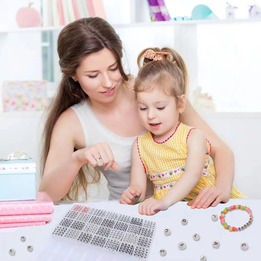 24 Grids High Quality Acrylic 26 English Letter Round Bead Box DIY Children's Early Education Handmade Bead Set