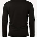 100% pure cotton men's long sleeved round neck loose classic letter printed autumn and winter casual versatile T-shirt top