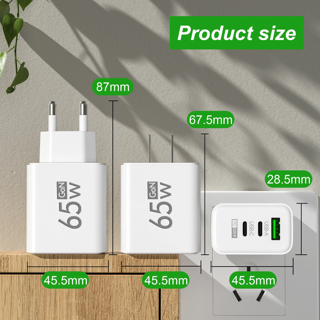 3 in 1 Quick Charge 3.0 USB Charger Type C PD Fast Charging Adapter EU/US/KR Plug Wall Charger For iPhone Xiaomi Samsung Huawei
