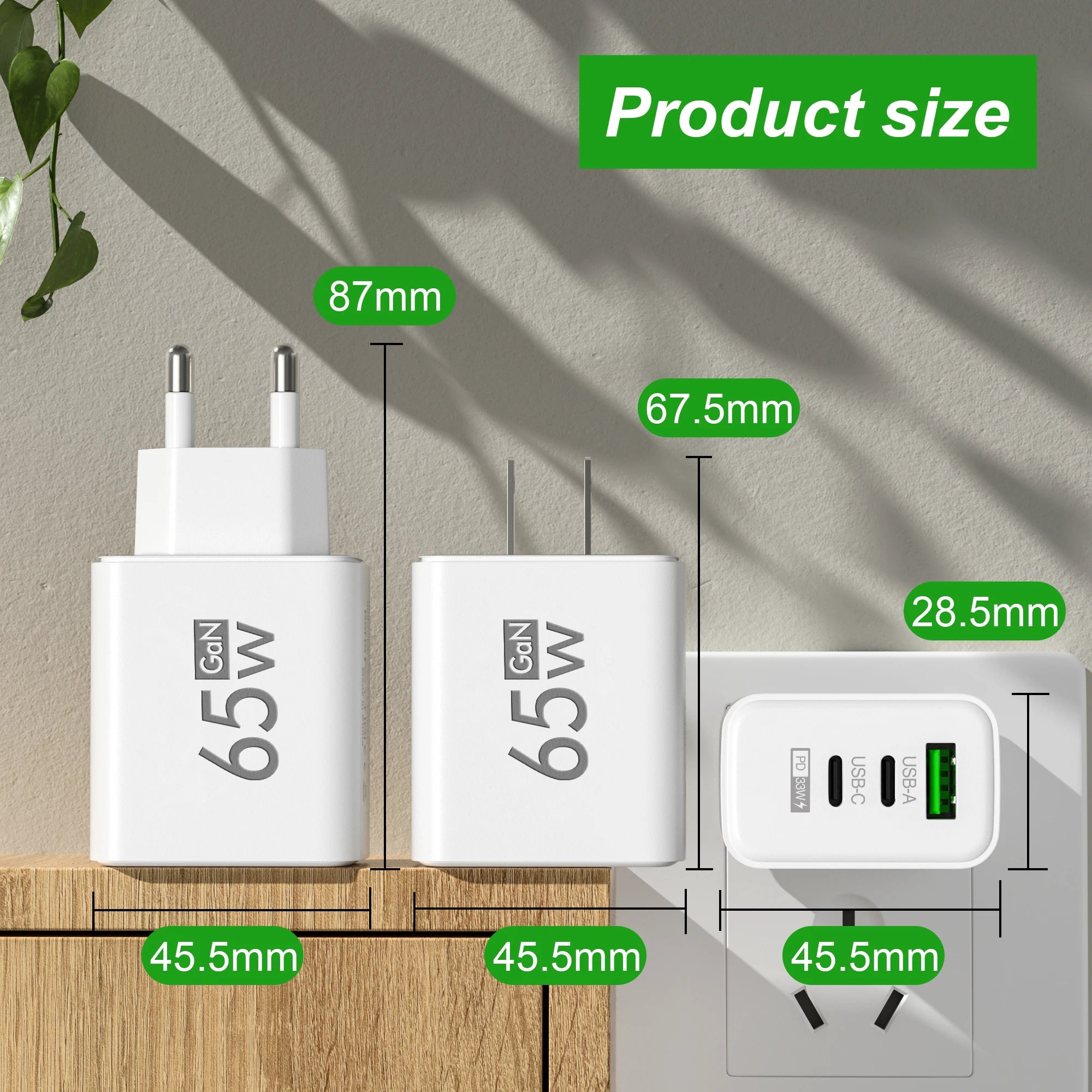3 in 1 Quick Charge 3.0 USB Charger Type C PD Fast Charging Adapter EU/US/KR Plug Wall Charger For iPhone Xiaomi Samsung Huawei