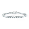 14K White Gold Bezel Set Diamond Tennis Bracelet Weighing 3.96cts