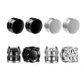 1-10 pairs of men's fashionable ear hole free magnet zircon stainless steel false earring set