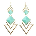 Trendy Jewellery Pink Blue Acrylic Triangle Geometric Earrings Wholesale Price