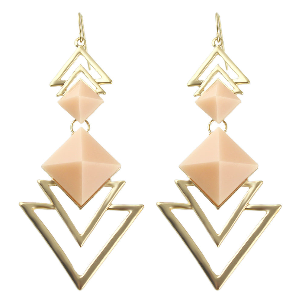 Trendy Jewellery Pink Blue Acrylic Triangle Geometric Earrings Wholesale Price